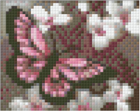 Pink & Black Butterfly & Flowers - 1 Baseplate PixelHobby Mini-mosaic Kit